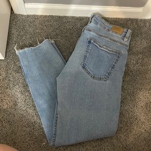 Bershka light straight cropped jeans